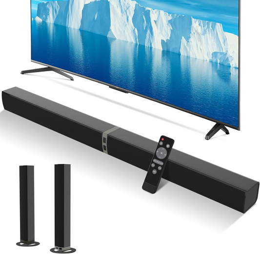 MZEIBO Sound Bar, 60W Smart TV Sound Bar with Detachable Design, Bluetooth 5.0, Soundbars with ARC/Optical/AUX Connection - Idea for Home Audio Entertainment