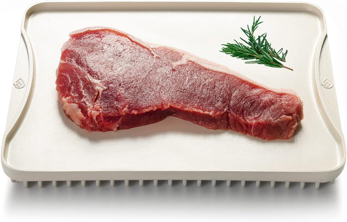 Defrosting Tray for Faster Thawing Steak Seafood for Fast Defrost Food Frozen Meat Defrost Tray, Aluminum Defrost Tray Frozen Meat Pork Beef Fish Defrost Tray