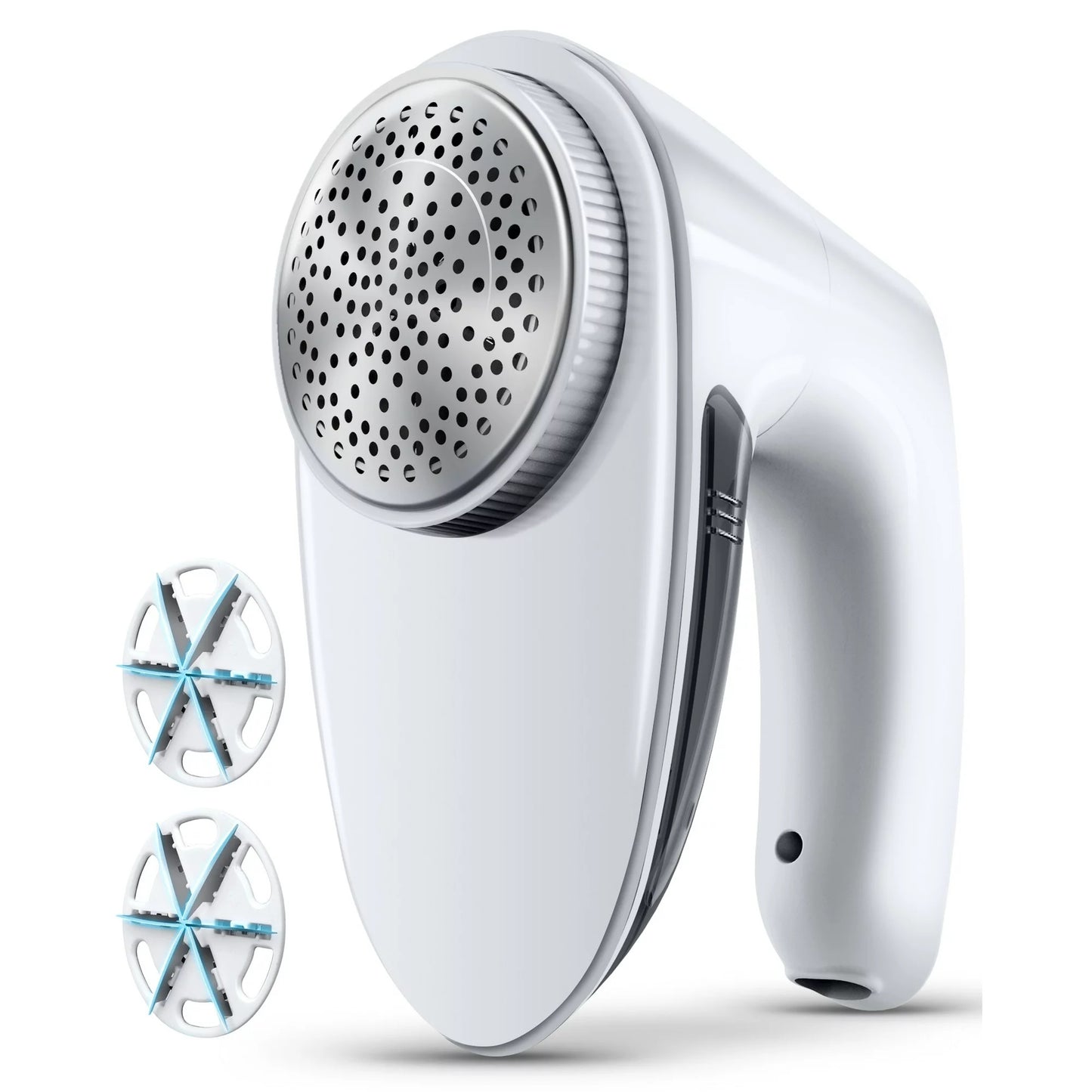 Fabric Shaver Lint Remover - Fabric Defuzzer Electric Lint Fuzz Pills Remover with Quandruple Protection & 2 Replaceable 6-Leaf Blades, Trimmer Effectively Faster by 50%