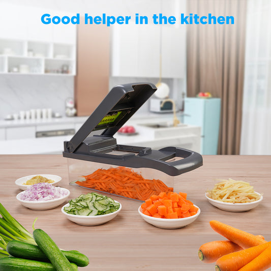 Rostlaw Vegetable Chopper, Slicer, Cutter and Grater 7 in 1 Vegetable Potato and Onion Dicer with Container