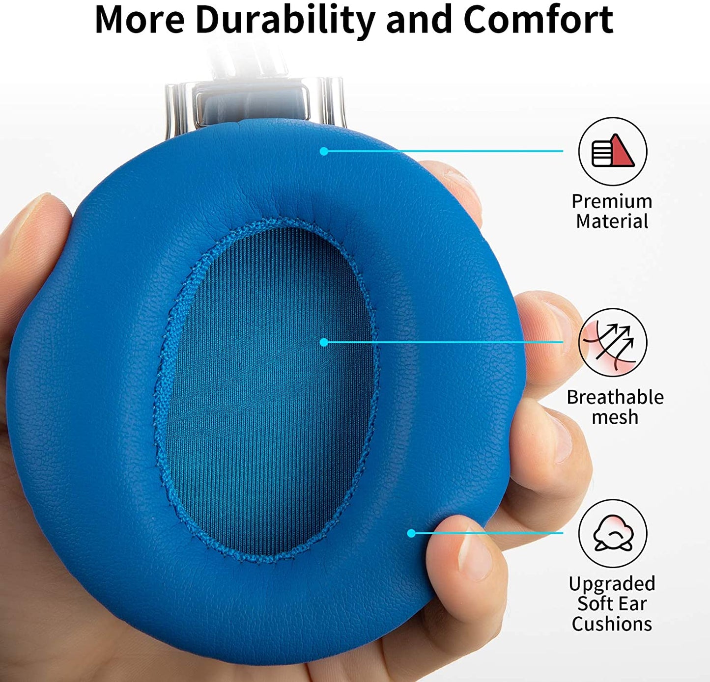 Active Noise Cancelling Bluetooth Wireless Headphones - E7 ANC Blue