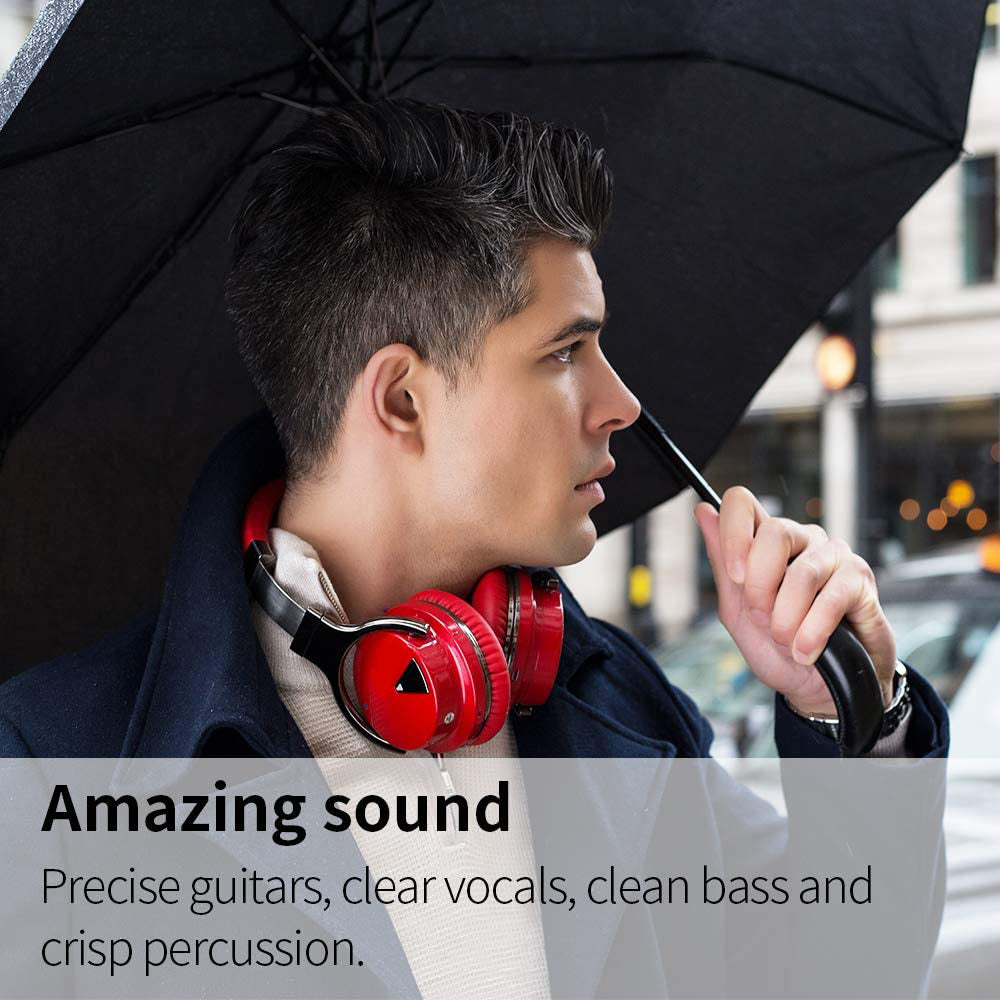 Active Noise Cancelling Bluetooth Wireless Headphones - E7 ANC Red