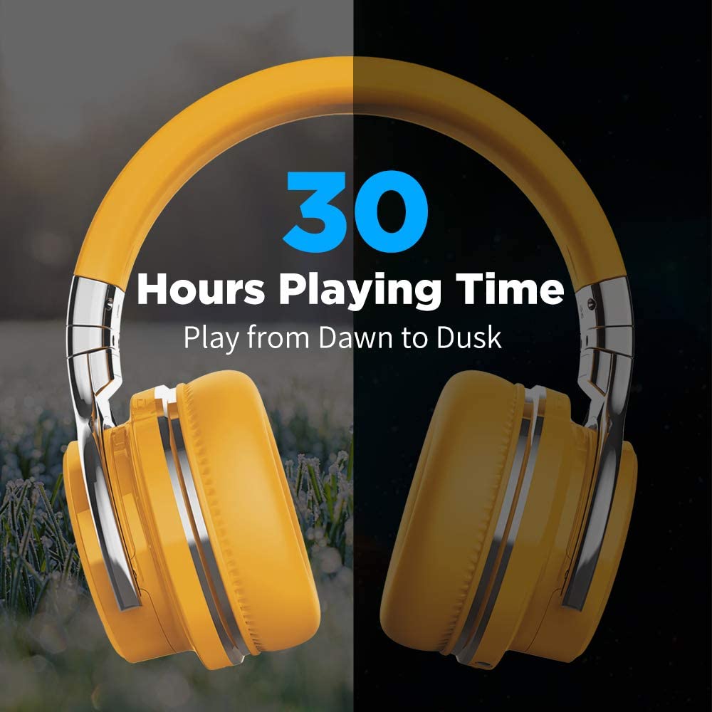 Active Noise Cancelling Bluetooth Wireless Headphones - E7 ANC Yellow