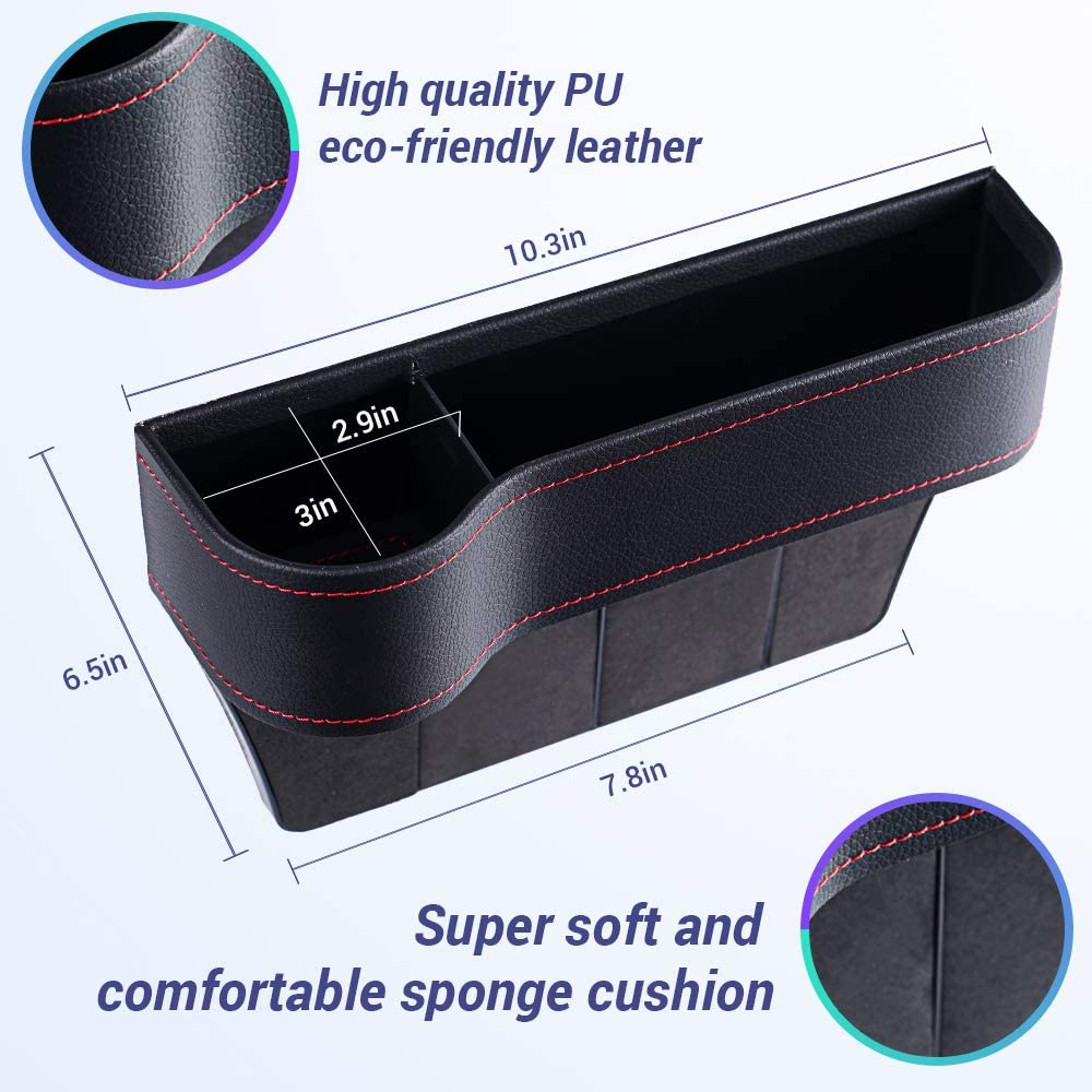 Car Seat Gap Filler Organizer Storage Box Front Seat Console Side