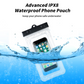 Waterproof Phone Pouch Phone Case with Airbag Floating, Compatible with Phones up to 7.0 Inches (2 in Black & Orange)