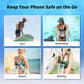 Waterproof Phone Pouch Phone Case with Airbag Floating, Compatible with Phones up to 7.0 Inches (2 in Black & Orange)