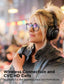 E9 Bluetooth Headphones Active Noise Cancelling Headphones Deep Bass Wireless Comfortable Memory Foam Ear Cups for Sports/TV/Work (Black)